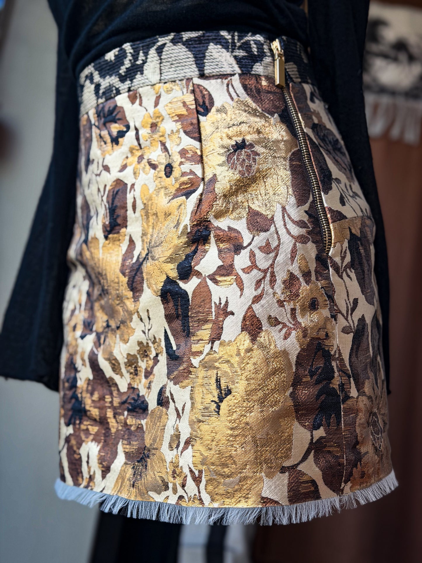 OMNIA Brocade Mini Skirt